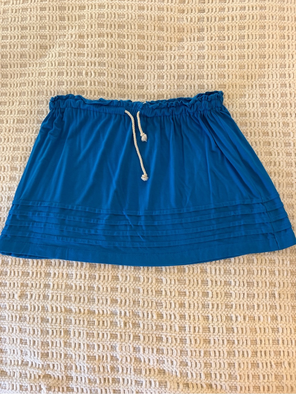 Caslon Teal Jersey Knit Drawstring Mini Skirt — NWOT, Size S